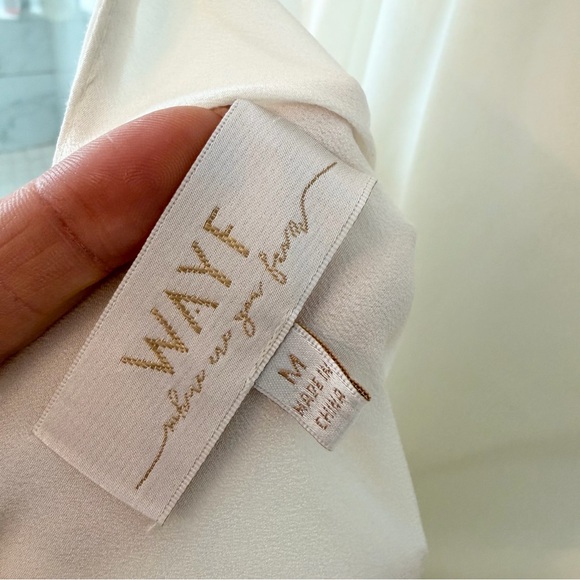 Wayf Ivory Bria Boatneck Cotton Dress with Gathered Waist - Picture 6 of 7